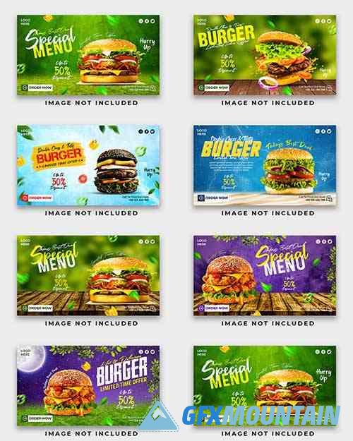 PSD special delicious burger web banner design template
