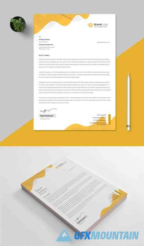 Letterhead Layout with Yellow Accents