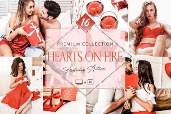 16 Photoshop Actions, Hearts on Fire Ps