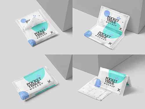 Wallet Style Tissue Pack Mockups