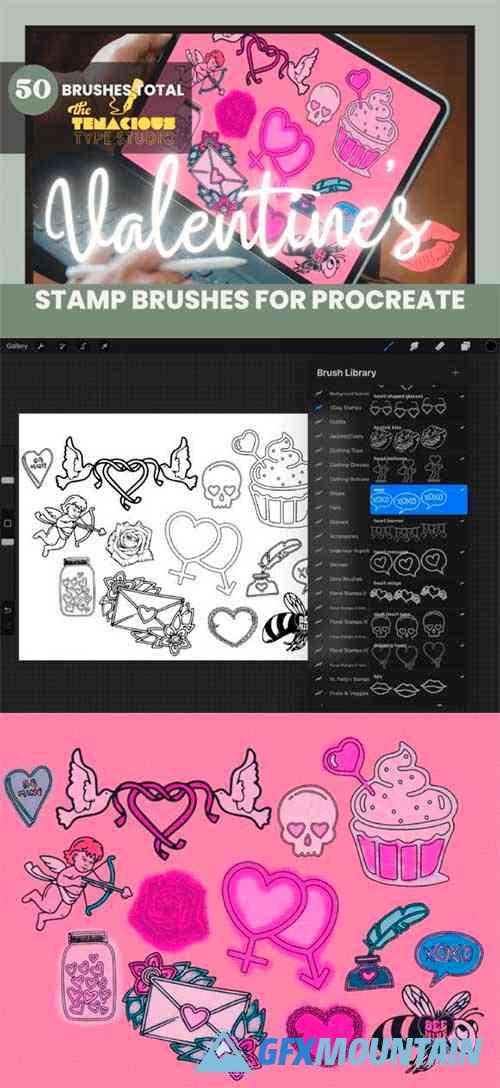 Valentines Day Stamp Brushes