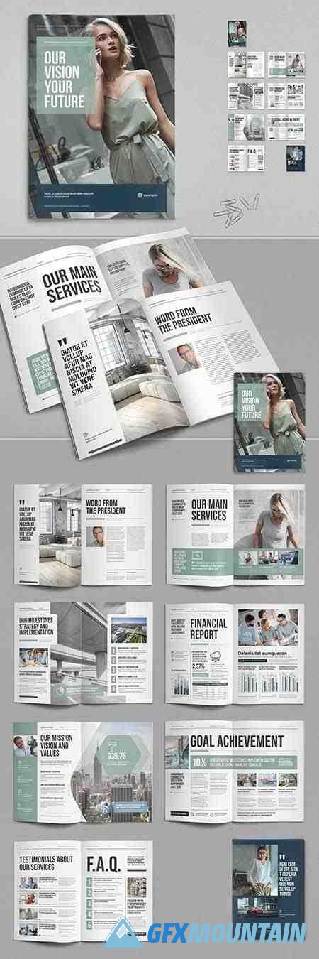 Modern Business Brochure with Pale Mint Elements