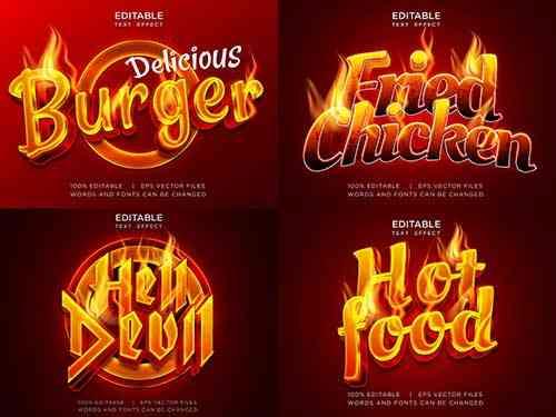 Hot Fire Food Text Effect
