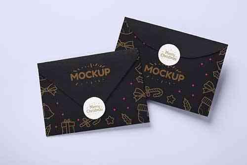 Paper envelope mock-up design with sticker