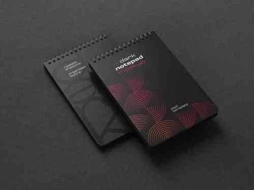 Dark Stationery Branding Mockup with Notepad