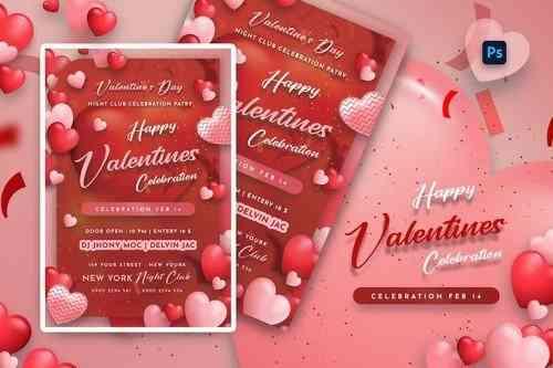 Valentine Party Flyer Temlpate