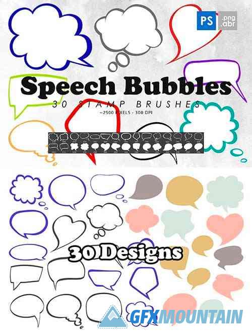 Speech Bubbles Photoshop Stamp Brushes