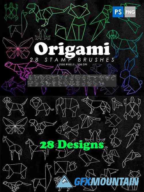Origami Animals Photoshop Stamp Brushes