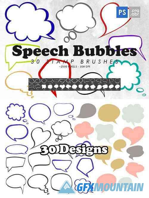 Speech Bubbles Photoshop Stamp Brushes
