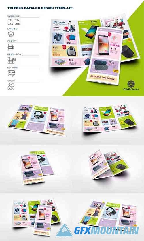Store Products Catalog Tri-Fold Brochure Template