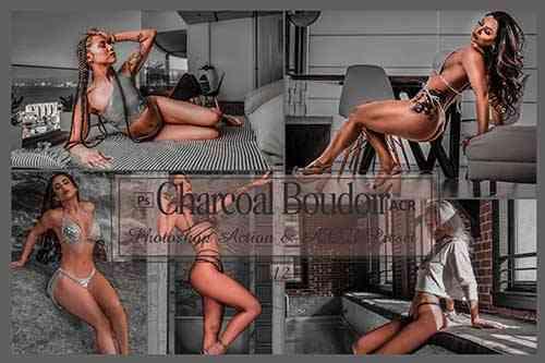 12 Charcoal Boudoir Photoshop Actions And ACR Presets, Char