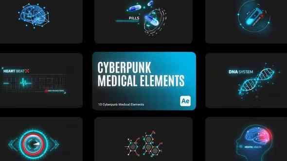 Cyberpunk HUD Medical Elements for After Effects