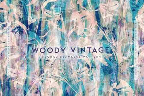 Woody Vintage Floral Seamless Patterns