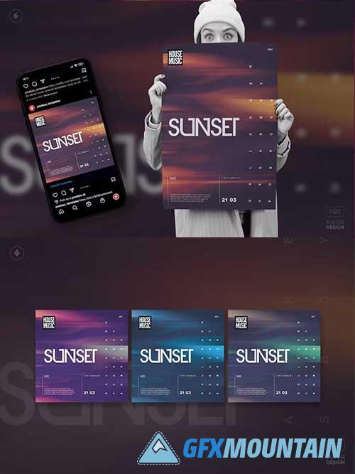 Sunset – Party Flyer, Event Poster Template
