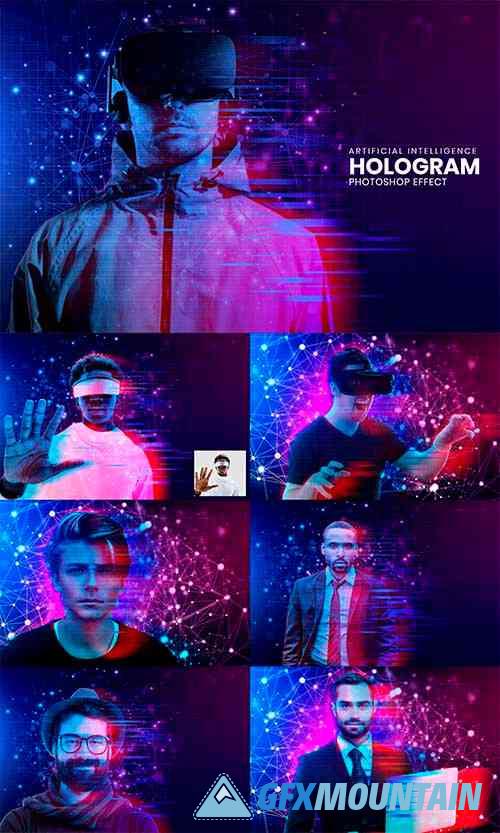 Hologram Artificial Intelligence Photoshop Effect