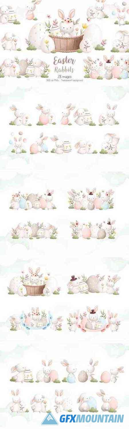 Easter Rabbits Clipart