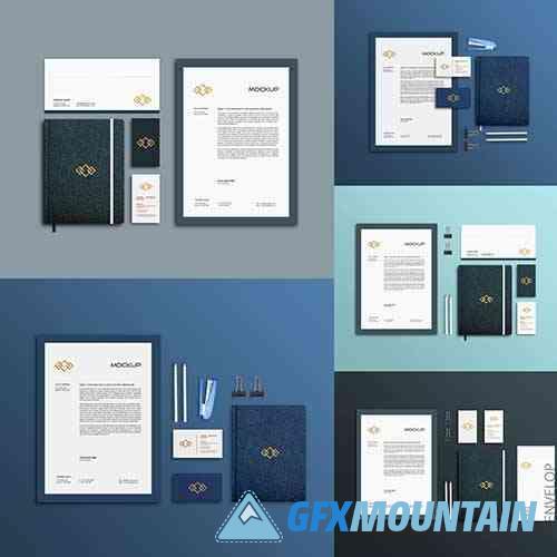 Corporate stationary psd mockup with business card and mockup