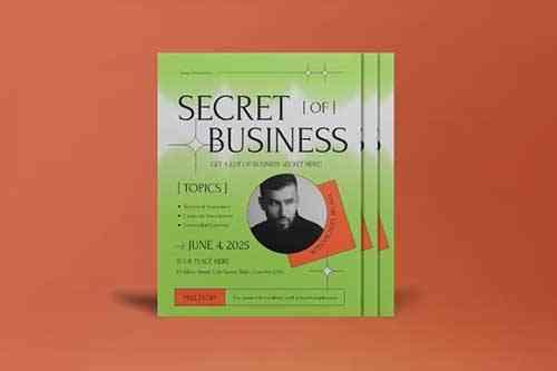 Green Modern Minimalist Secret of Business Flyer