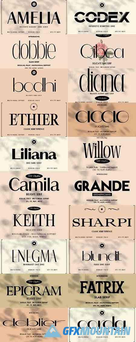Chic, Luxurious, and Elegant Fonts Bundle