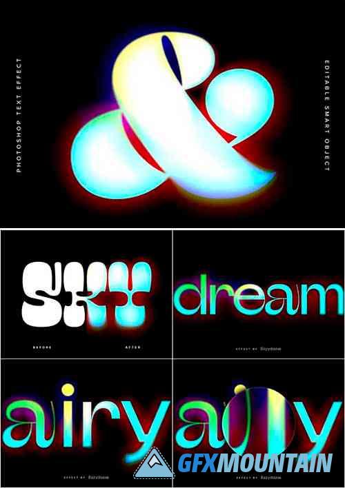 Blurred Anaglyph PSD Text Effect