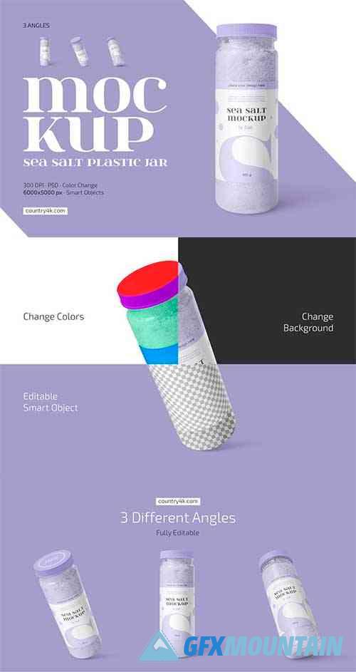 Sea Salt Plastic Jar Mockup Set