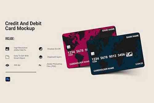 Credit And Debit Card Mockup