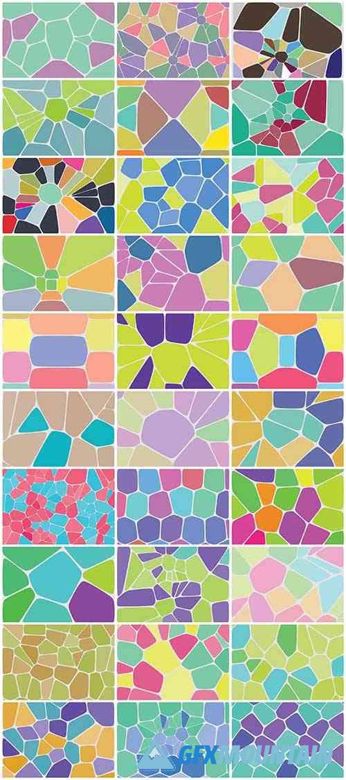 Voronoi Diagram - 30 Vector Backgrounds +PNG