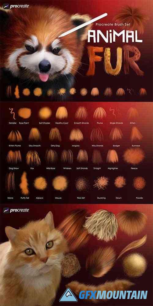 Animal Fur Procreate Brushes