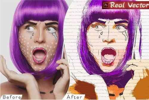 Real Vector Art Painting Photoshop Action