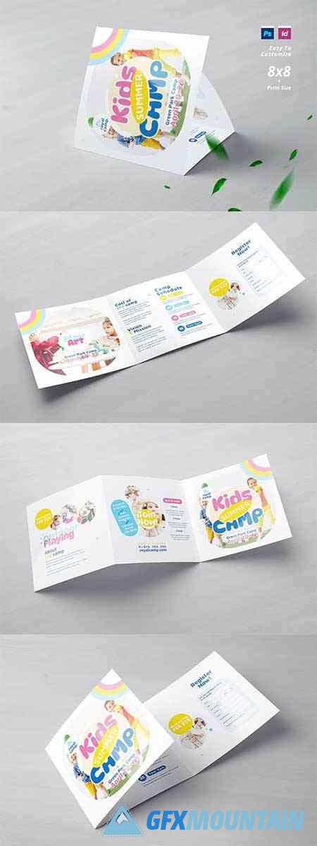 Kids Summer Camp Square Trifold Brochure