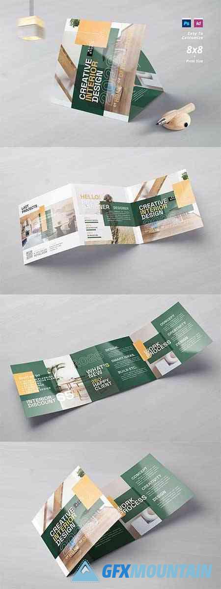 Interior Design Square Trifold Brochure