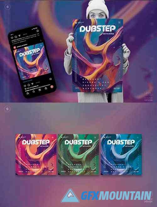 Dubstep – Abstract Poster, Flyer Template