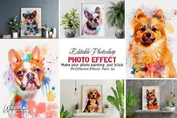Watercolor Dog Painting Photo Effect