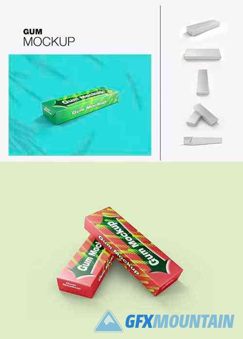 Set Bubble Gum Pack Mockup