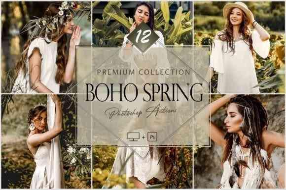 12 Photoshop Actions, Boho Spring Ps