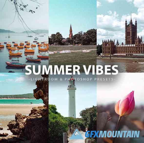 6 Summer vibes lightroom and photoshop presets