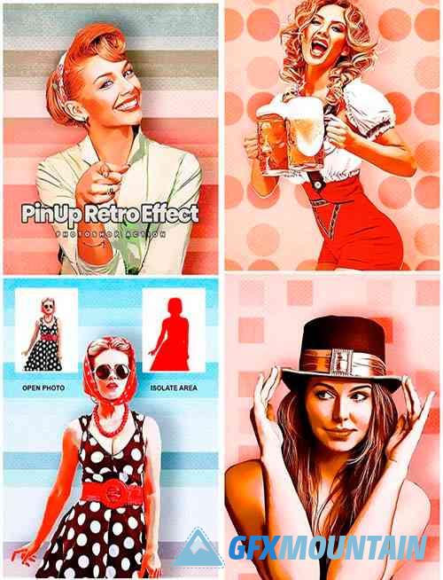 PinUp Retro Effect - Photoshop Action