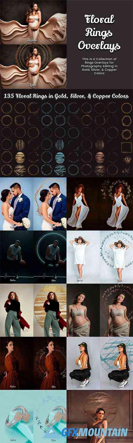 135 Floral Ring Photoshop Overlays