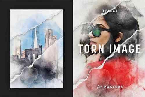 Torn Image Poster Effect