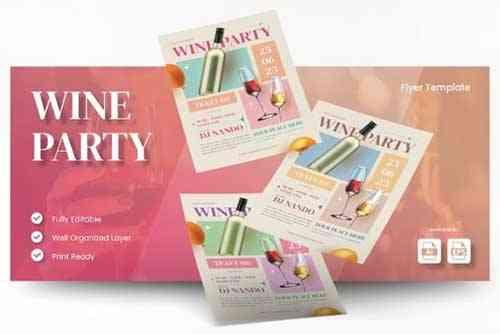 National Day of Wine Flyer Ai & EPS Template