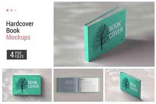 Hard Cover Horizontal Book Mockup