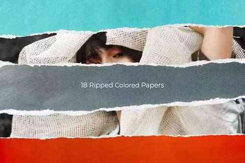 Ripped Colored Paper Overlays