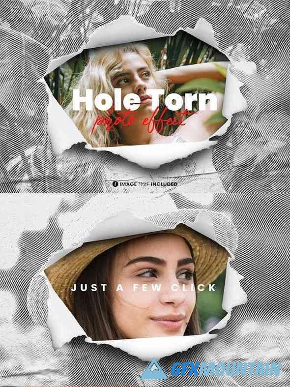 Hole Torn Photo Effect