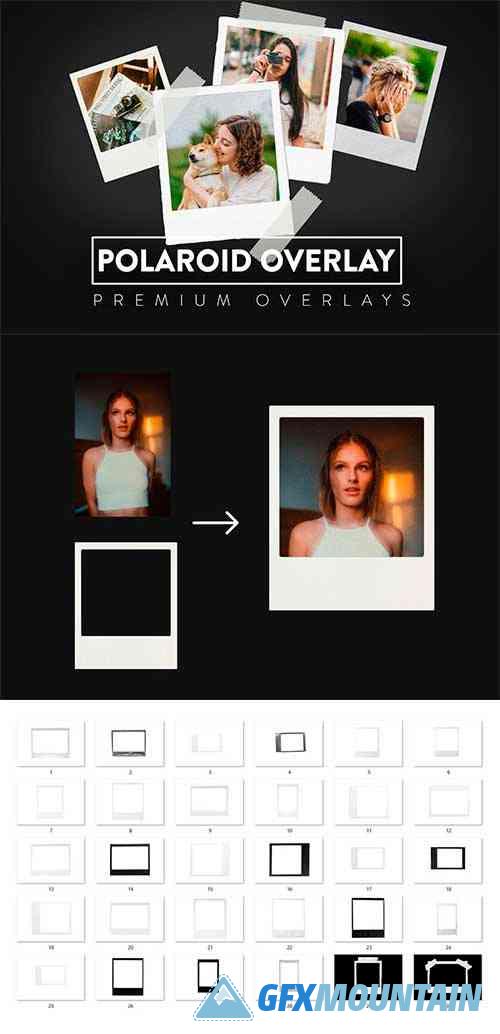 Polaroid Digital Overlay  - Polaroid Frames