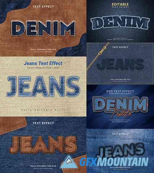 Jeans fabric text effect