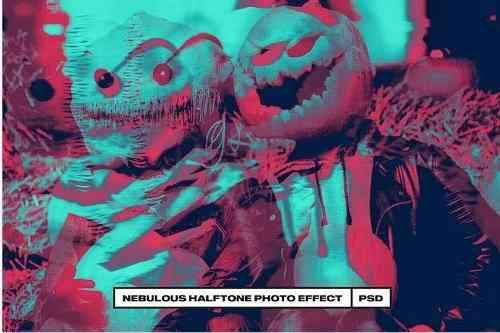Nebulous Halftone Photo Effect