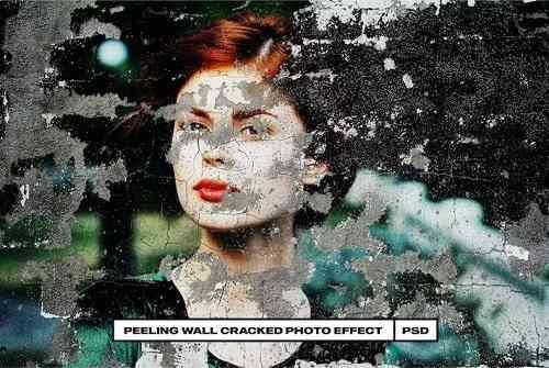 Peeling Wall Cracked Photo Effect