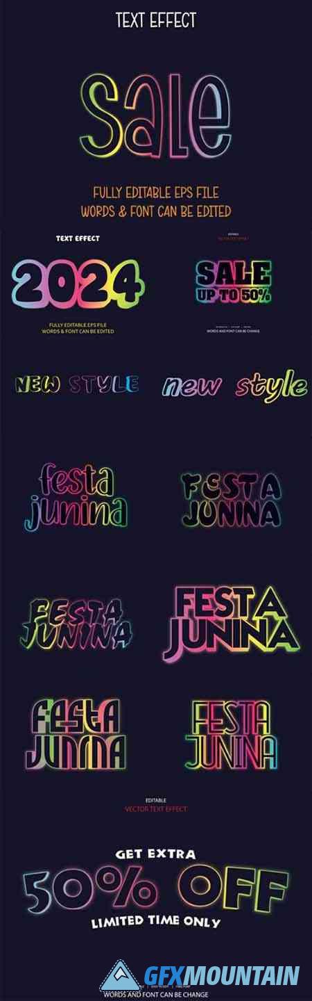 3D Neon Text Effects Collection