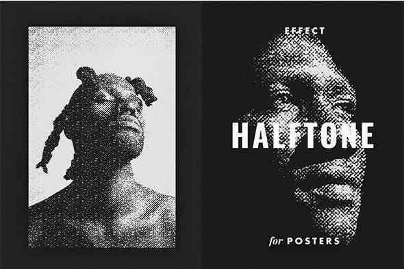 Bitmap Halftone Poster Effect
