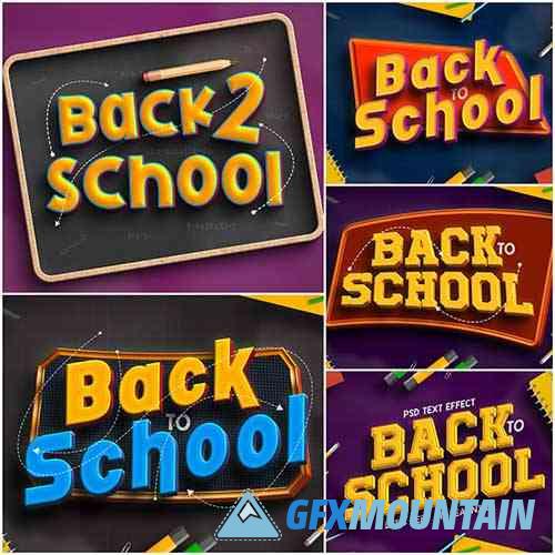 Back to School 3d Text Effect Style